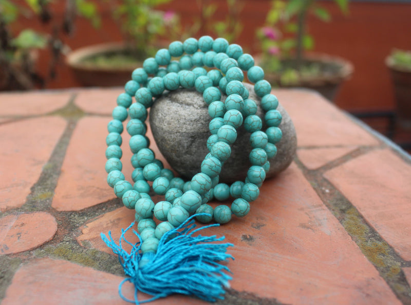Faux Turquoise 108 Japa Mala - nepacrafts