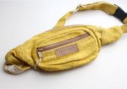 Yellow Hemp Fanny Pack, Hemp Waist Utility Belt, Hemp money bag - nepacrafts
