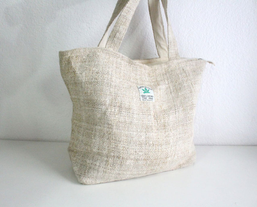Natural Offwhite Hemp Tote Bag - nepacrafts