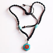 Hexagonal Turquoise Tibetan Om Pendant - nepacrafts