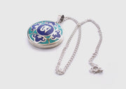 Tibetan Om Mandala White Metal Pendant - nepacrafts