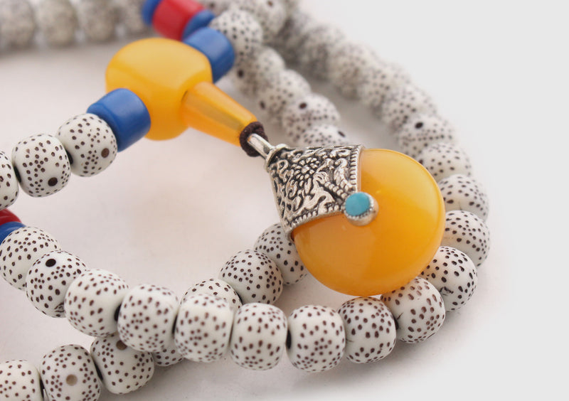 Affordable Faux Lotus Prayer Mala - nepacrafts