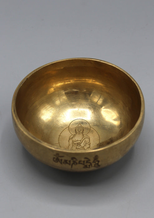 Fine Carving Shakyamuni Buddha Singing Bowl - nepacrafts