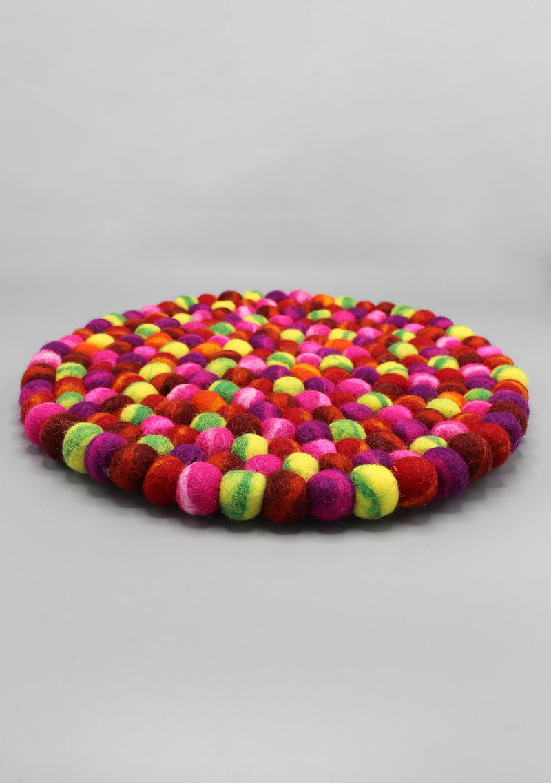 Felt Ball Modern Dining Decor Large Trivet