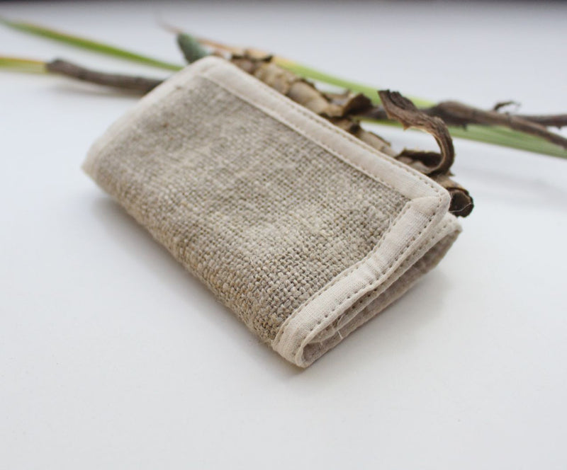 Natural Soft Hemp Tri Fold Off White Wallet - nepacrafts