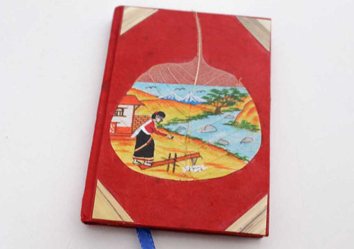 Nepalese Woman Working in Village Lokta Paper Journal Book - nepacrafts