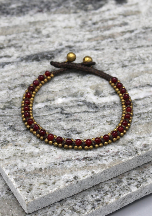 Glass Beads Brass Bell Fashionable Anklet - nepacrafts