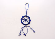 Small Dharmachakra Car Hanging Decorated with Glass Beads - nepacrafts