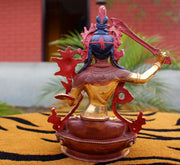 Partly Gold Plated Male Bodhisattva Manjushri Statue 8" High-SSST317 - nepacrafts