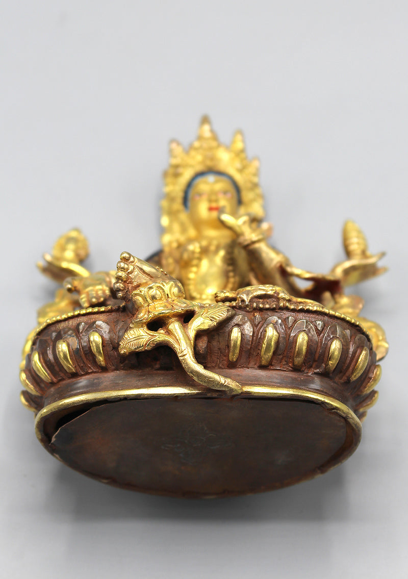 Partly Gold Plated Goddess Laxmi Statue