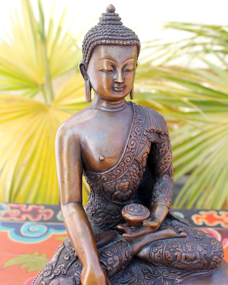 Masterpiece Buddha Life Carved Shakyamuni Statue 9" High - nepacrafts