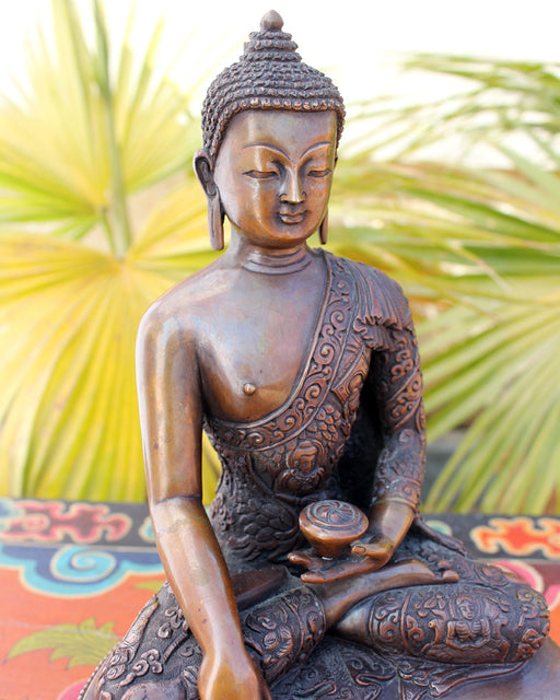 Masterpiece Buddha Life Carved Shakyamuni Statue 9" High - nepacrafts