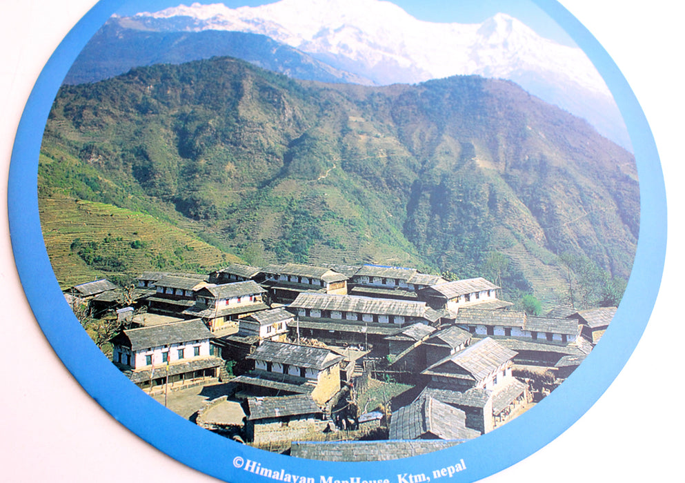 Soft Rubber Gaming Mouse Pad Printed with Ghandruk Village of Nepal - nepacrafts