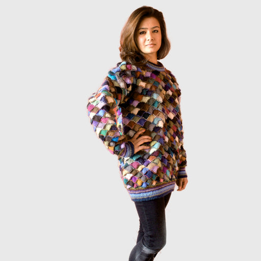 Patchwork Cozy Hand knitted Woolen Sweater - nepacrafts