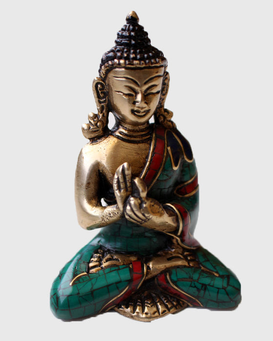 Vairocana Buddha Brass Statue Adorning a jeweled Robe 3 — NepaCrafts  Product