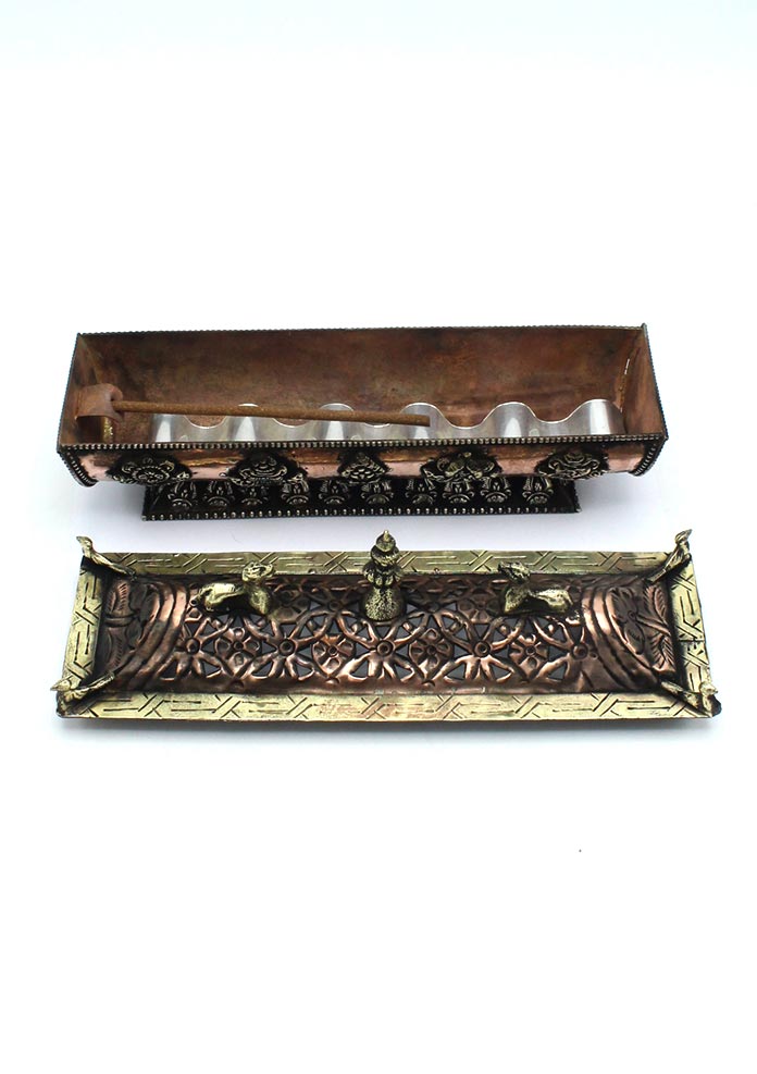 Tibetan Eight Auspicious Symbols Potala Copper Incense burner