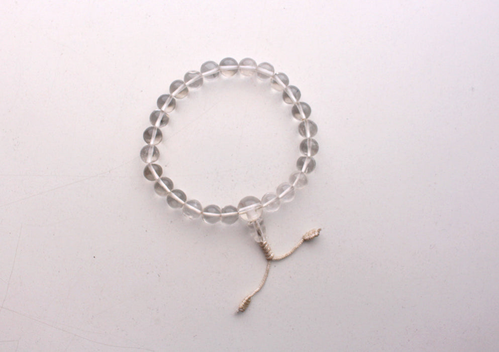 Stretchable Clear Crystal Beaded Wrist Mala Bracelet - nepacrafts