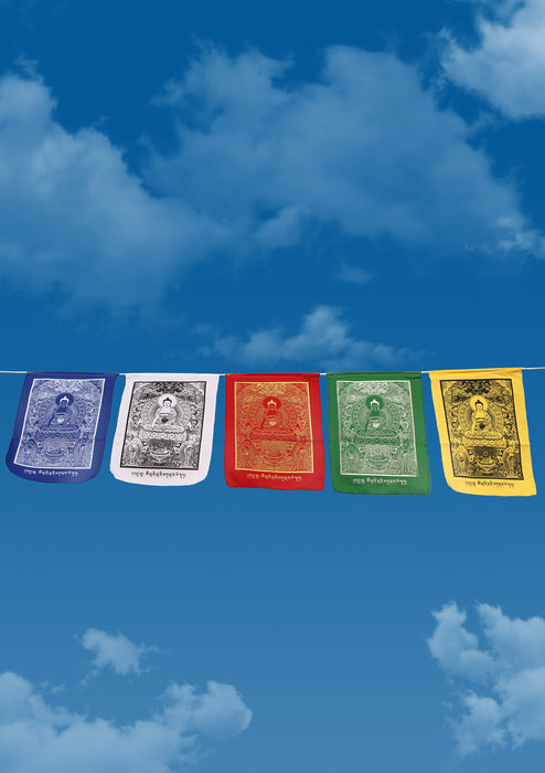 5 Sheets of Shakyamuni Buddha Tibetan Prayer Flags