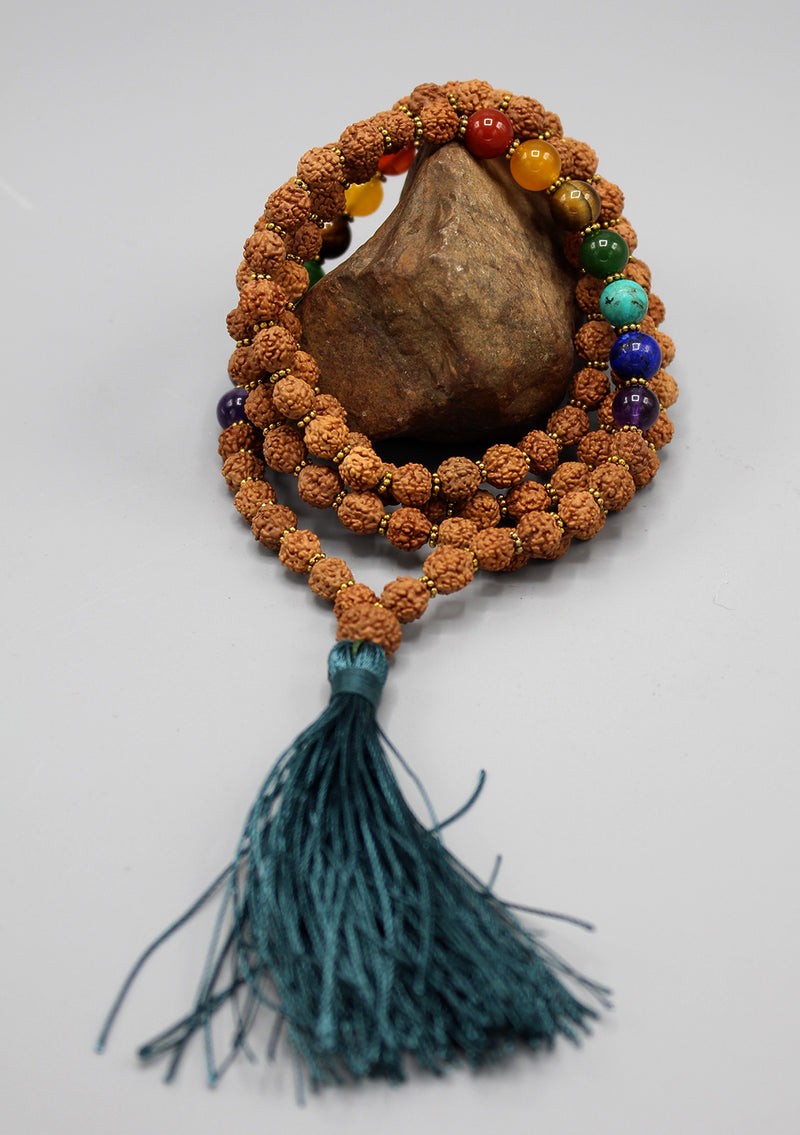 Seven Chakra Beaded Rudrakshya Healing Mala
