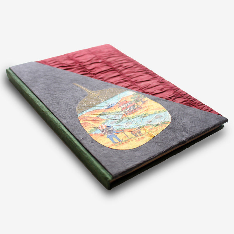 Porter in Himalaya, Handpainted Lokta Paper Journal - nepacrafts