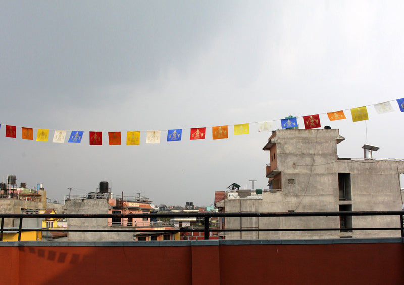 Swayambhunath Stupa Printed Mini Lokta Paper Prayer Flags - nepacrafts