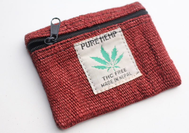 Natural and Eco Friendly Hemp Coin Zipper Pouch, Earthy Hemp Coin Purse - nepacrafts