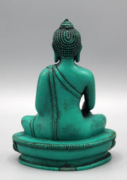 Green Resin Shakyamuni Buddha Statue - nepacrafts