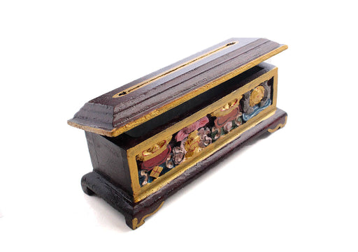 Mini Astamangal Wooden Incense Burner Box - nepacrafts
