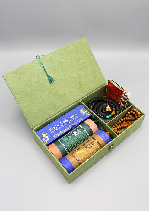 Tibetan Incense and Prayer Flags Zen Gift Box