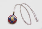 Round Tibetan Kalachakra, Om and Buddha Eyes Pendant - nepacrafts