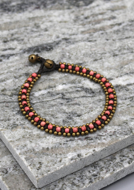 Glass Beads Brass Bell Fashionable Anklet - nepacrafts