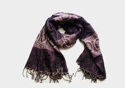 Purple Flower Mandala Hand Loomed Yak Wool Shawl - nepacrafts