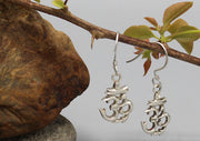 Hindu Om Sterling Silver Earrings - nepacrafts