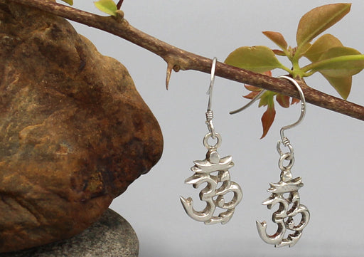Hindu Om Sterling Silver Earrings - nepacrafts