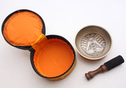 Seven Chakra Painted Singing Bowl Set with Orange Silk Brocade Gift Box - nepacrafts