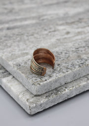Tibetan Om Carved Copper Finger Ring - nepacrafts