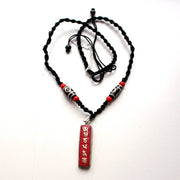 Coral Inlaid Om Mani Pendant - nepacrafts