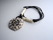 Om Mani Mantra and Endless Knot Bone Necklace - nepacrafts