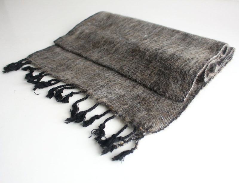 Traditional Hand Loomed Gray Brown Woolen Muffler - nepacrafts
