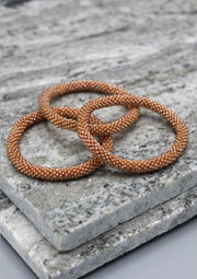 Mustard Color Glass Beads Roll on Bracelet - nepacrafts