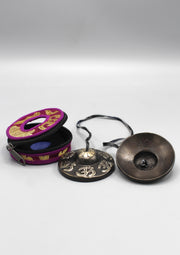 Om Engraved Black Musical Tingsha Cymbals - nepacrafts