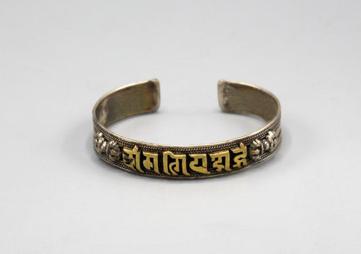 Om Mani Sterling Silver Meditation Bracelet - nepacrafts