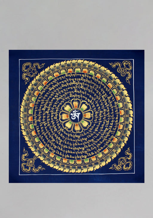 6 Line Mantras Tibetan Om Painted Thangka - nepacrafts