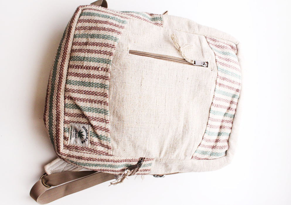 Handmade 100% Natural and Eco Friendly Hemp Backpack with Laptop Sleeve - nepacrafts