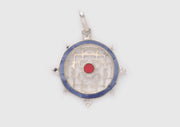 Mandala Jali Design Inlaid White Metal Pendant - nepacrafts