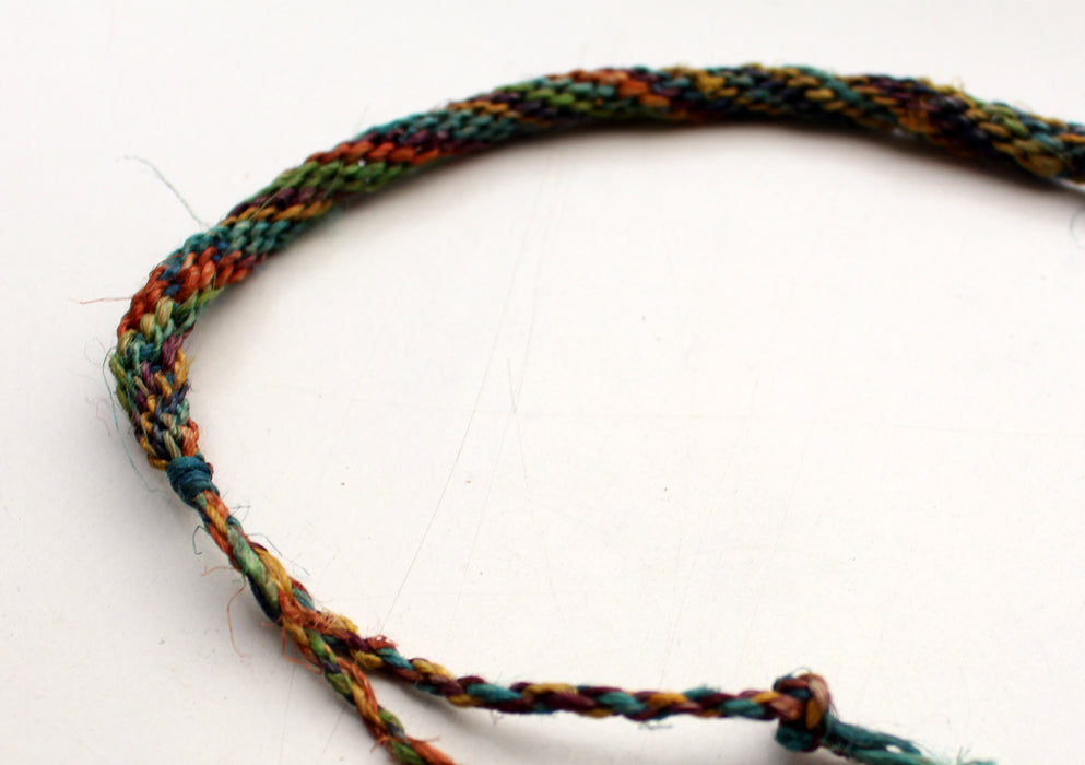 Multicolor Thick Hemp Braided Unisex Wrist Bracelet - nepacrafts