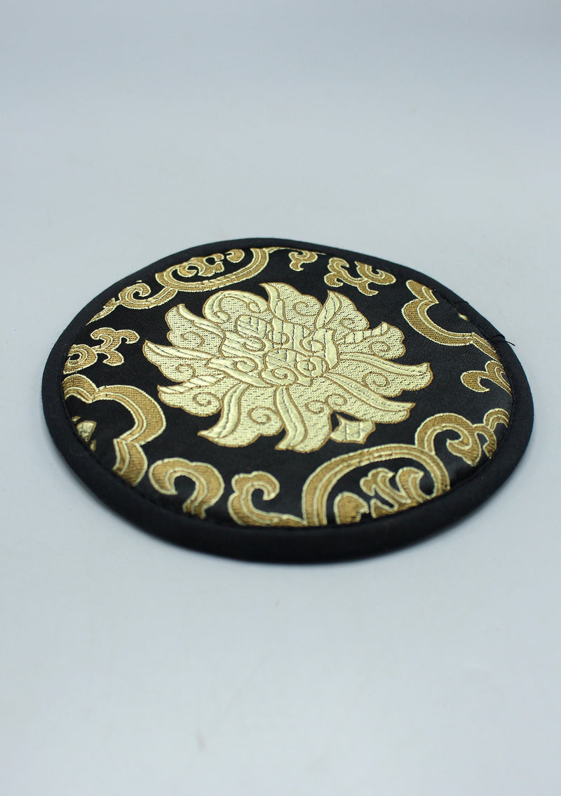 Brocade Black Lotus Singing Bowl  Cushion
