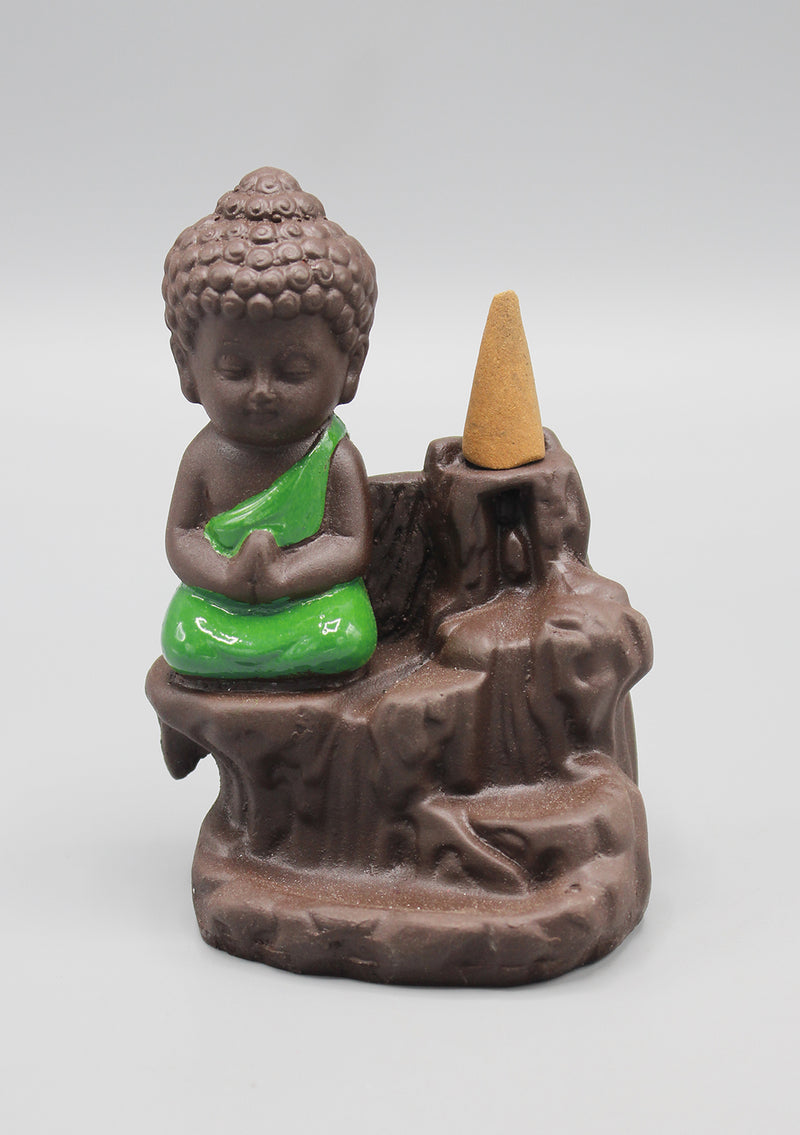 Buddha Waterfall Backflow Green Incense Burner
