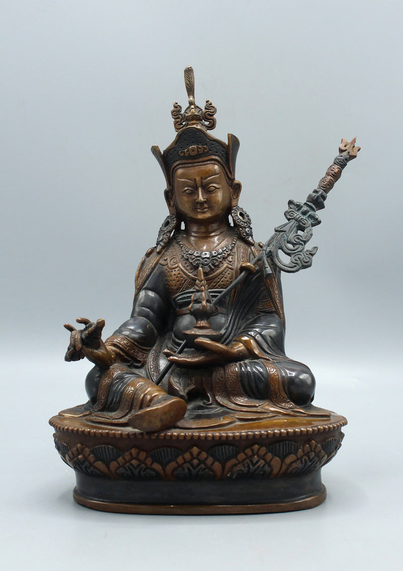 Copper Oxidized Majestic Guru Padmasambhava Statue