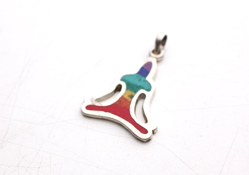7 Chakra Meditating Buddha White Metal Pendant - nepacrafts